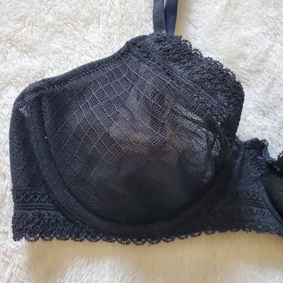 Apt. 9 Unlined Mesh and Lace Bra Black 34B - Picture 7 of 8